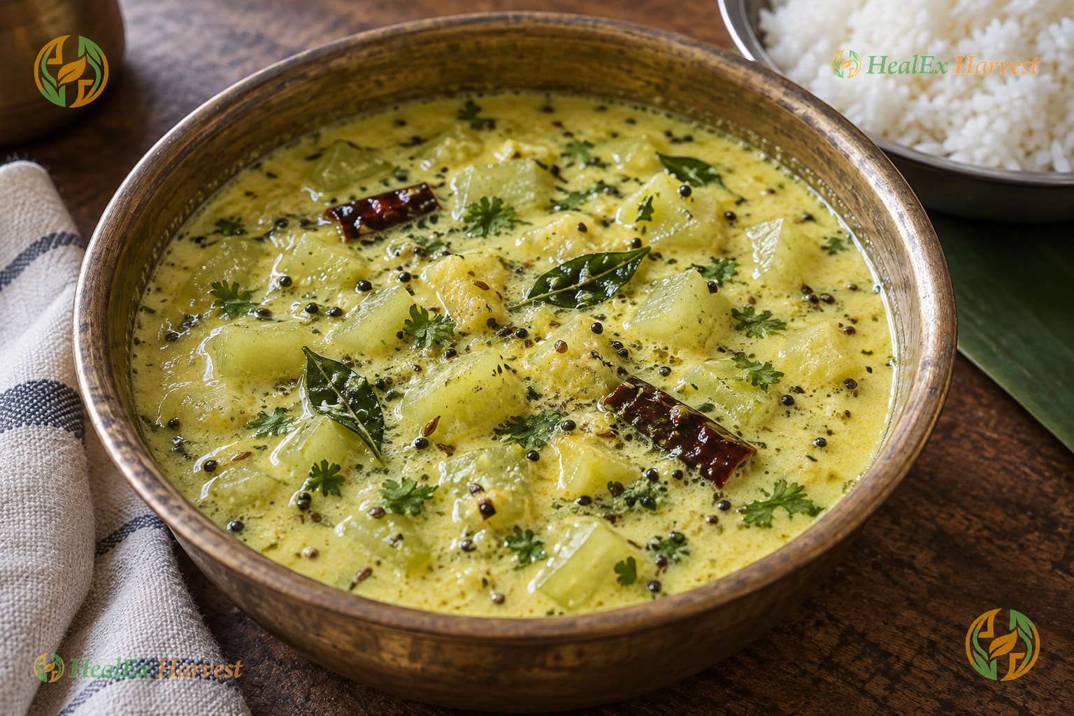 Andhra Sorakaya Majjiga Pulusu (Bottle Gourd Yogurt Curry)