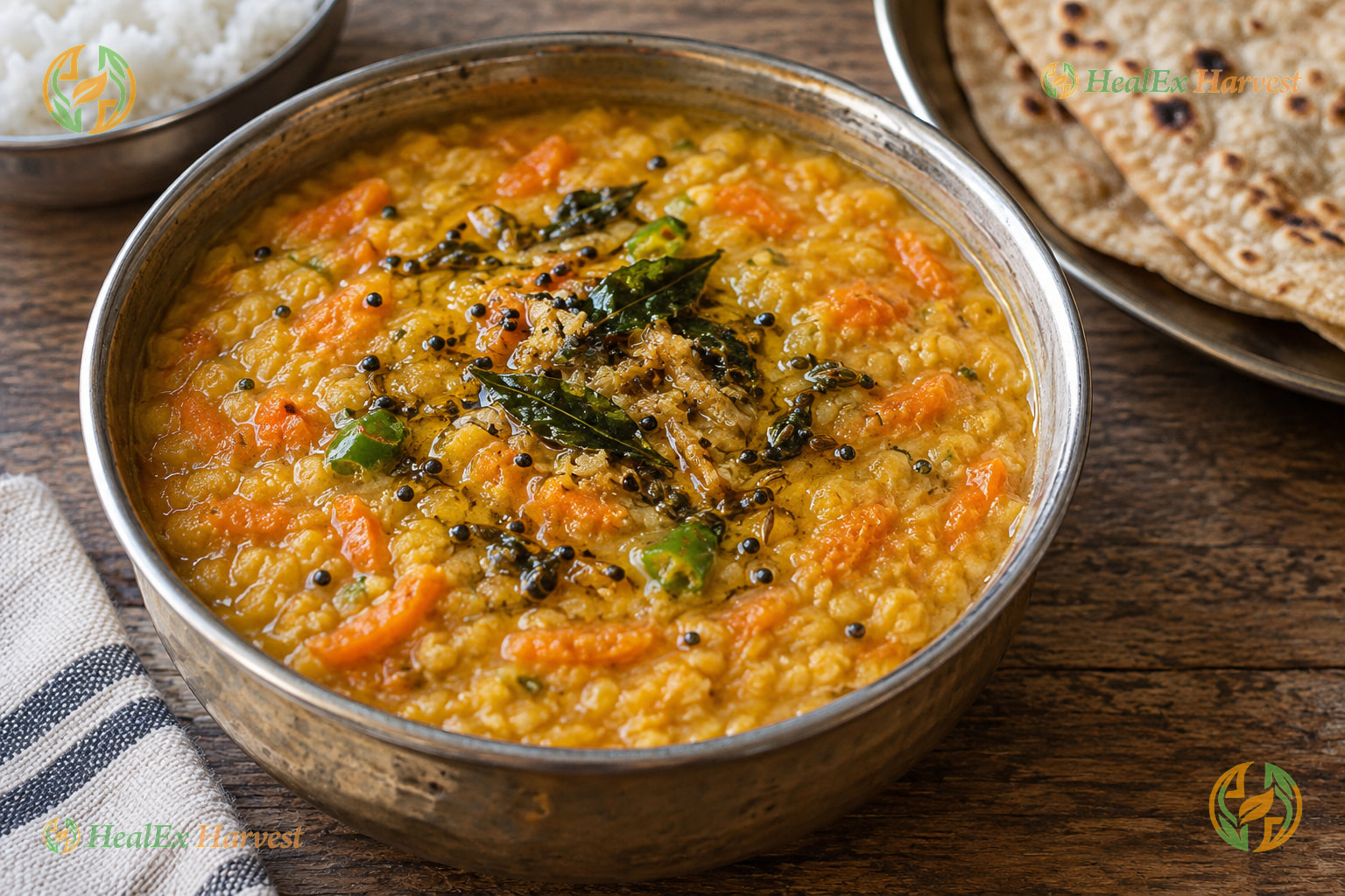 Creamy Carrot Moong Dal (Carrot Pappu for Rice & Roti)