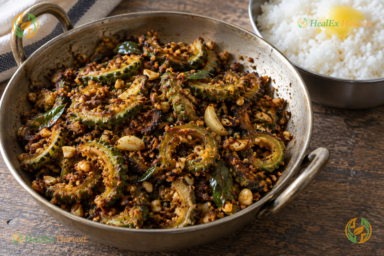 Crispy Andhra Kakarakaya Vepudu (Spiced Bitter Gourd Fry)