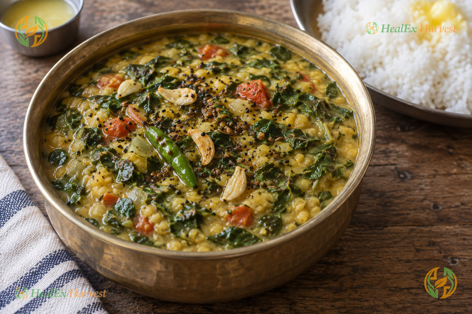 Nutritious Drumstick Leaf Dal Seasoning (Munagaku Pappu Tadka)
