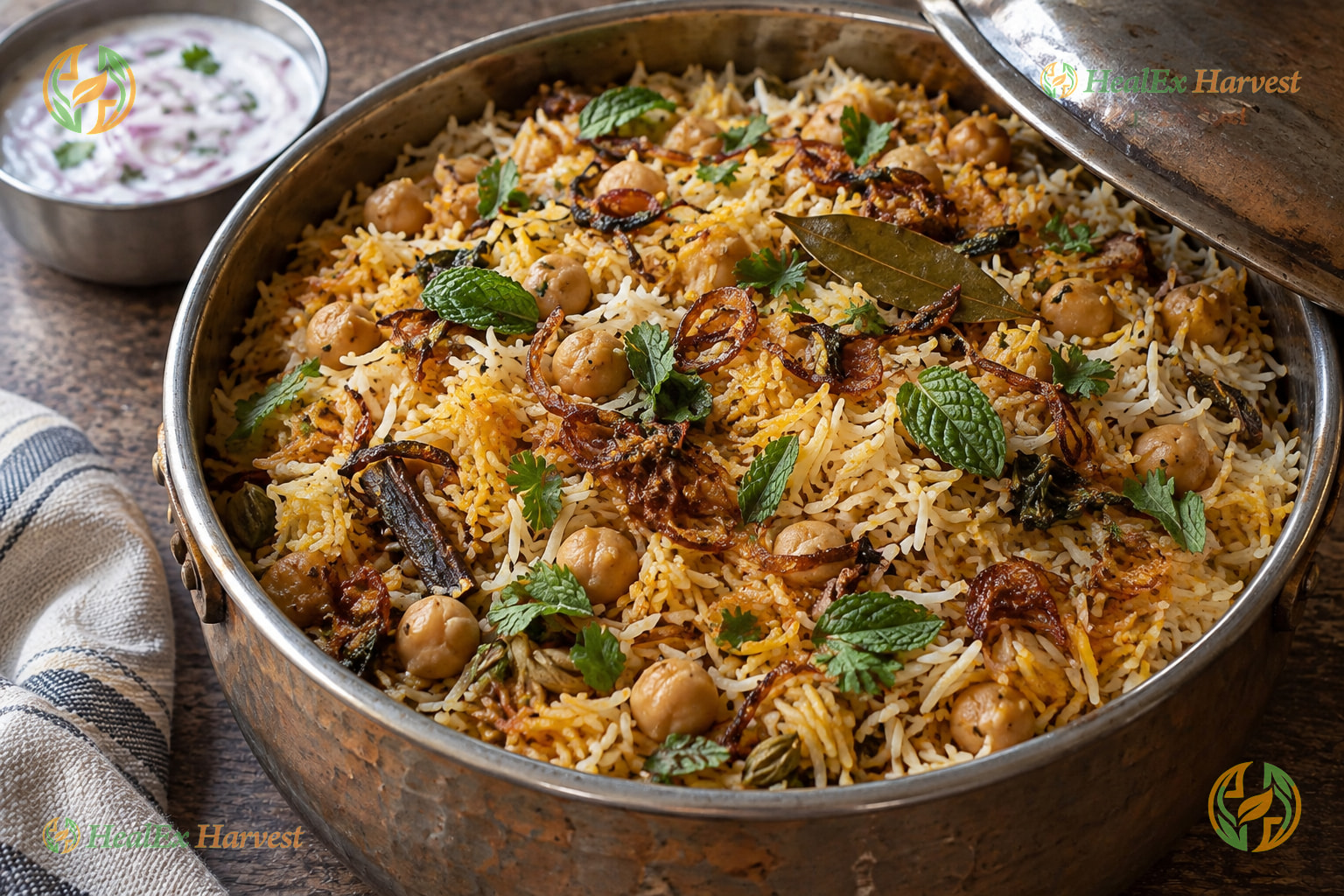 Fragrant Kabuli Channa Dum Biryani (Spiced Chickpea Feast)