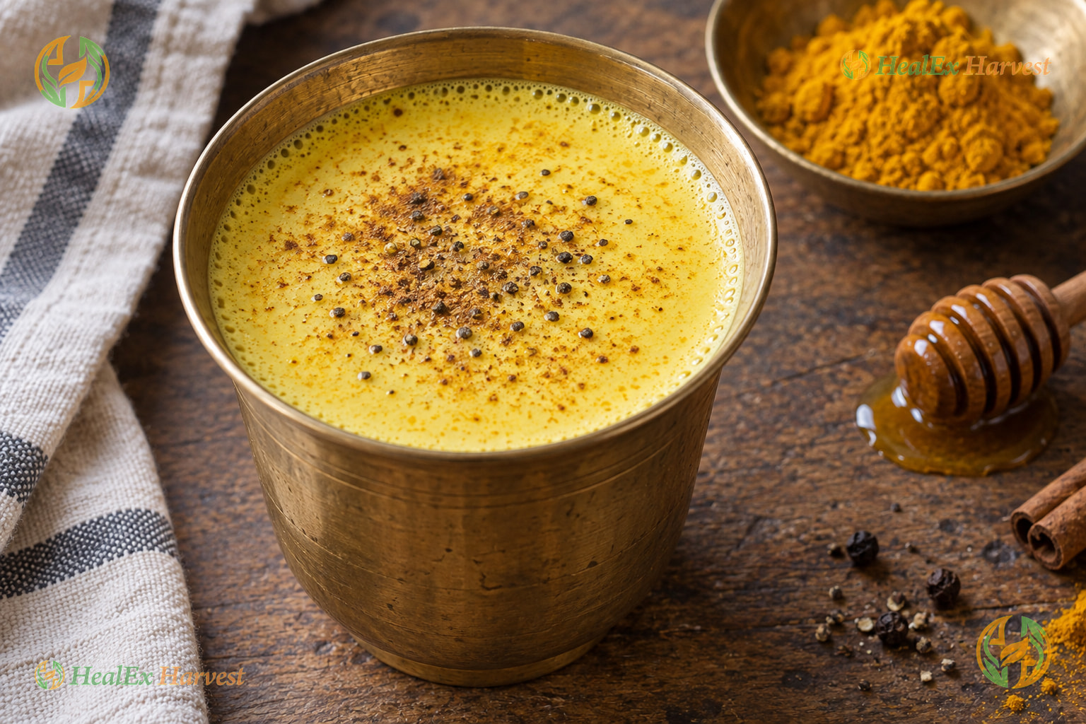 High-Curcumin Lakadong Golden Milk & Turmeric Honey Latte