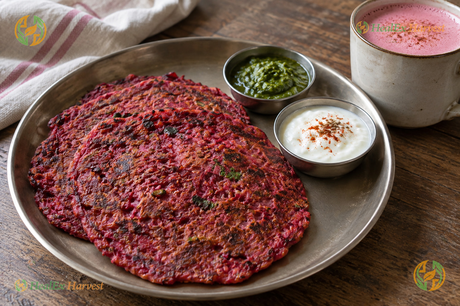 Nutritious Beetroot Cheela & Pink Velvet Morning Latte