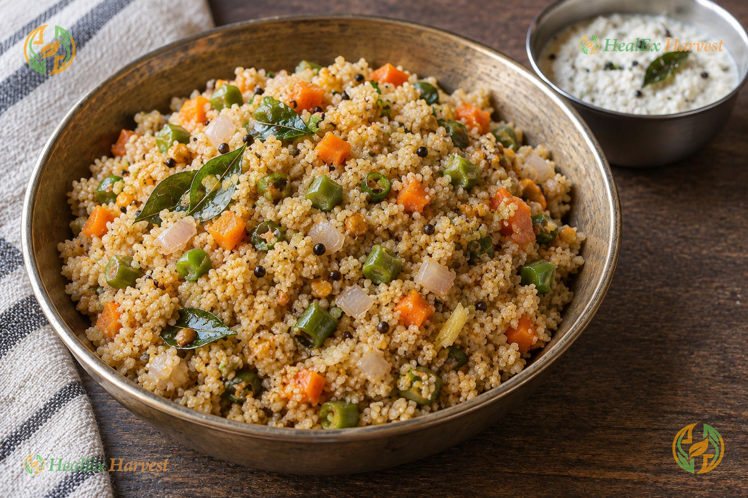 Savory Browntop Millet Vegetable Upma (Andu Korralu Upma)