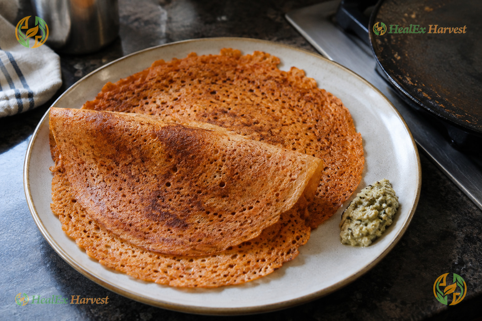 Foxtail Millet Tomato Dosa (Korralu)