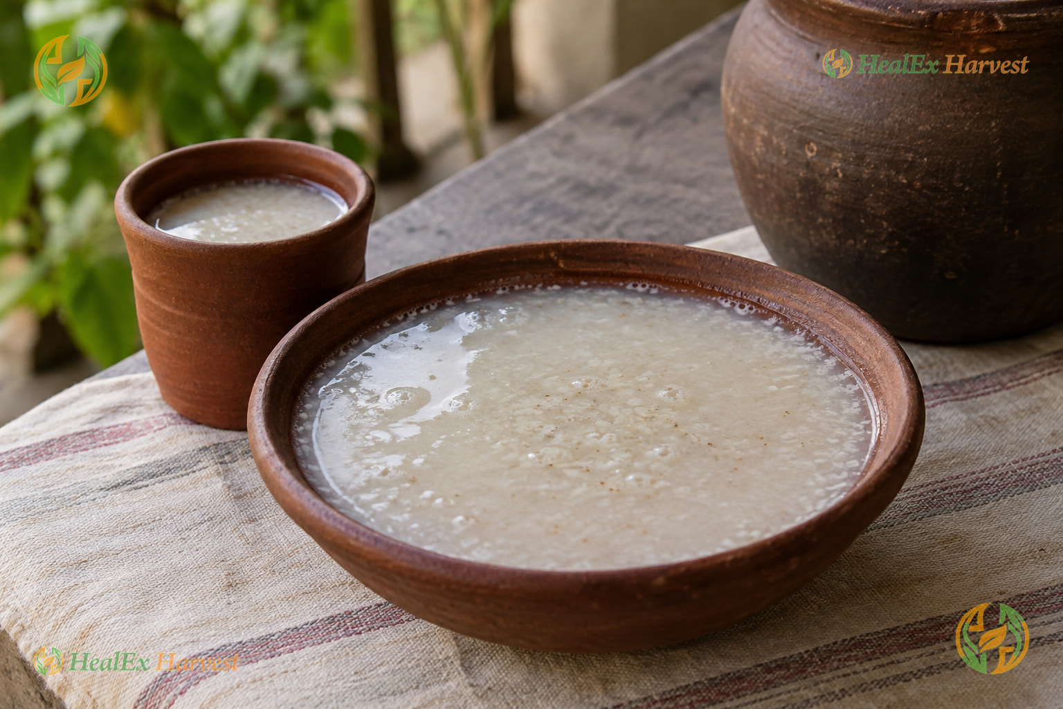 Little Millet Ambali, the thin fermented gruel Dr. Khadar Vali describes (Samalu)