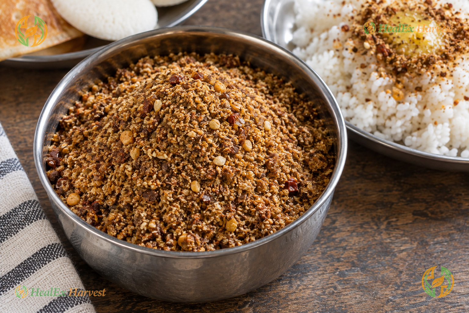Traditional Avisa Ginjala Karam Podi (Flaxseed Gunpowder for Rice)