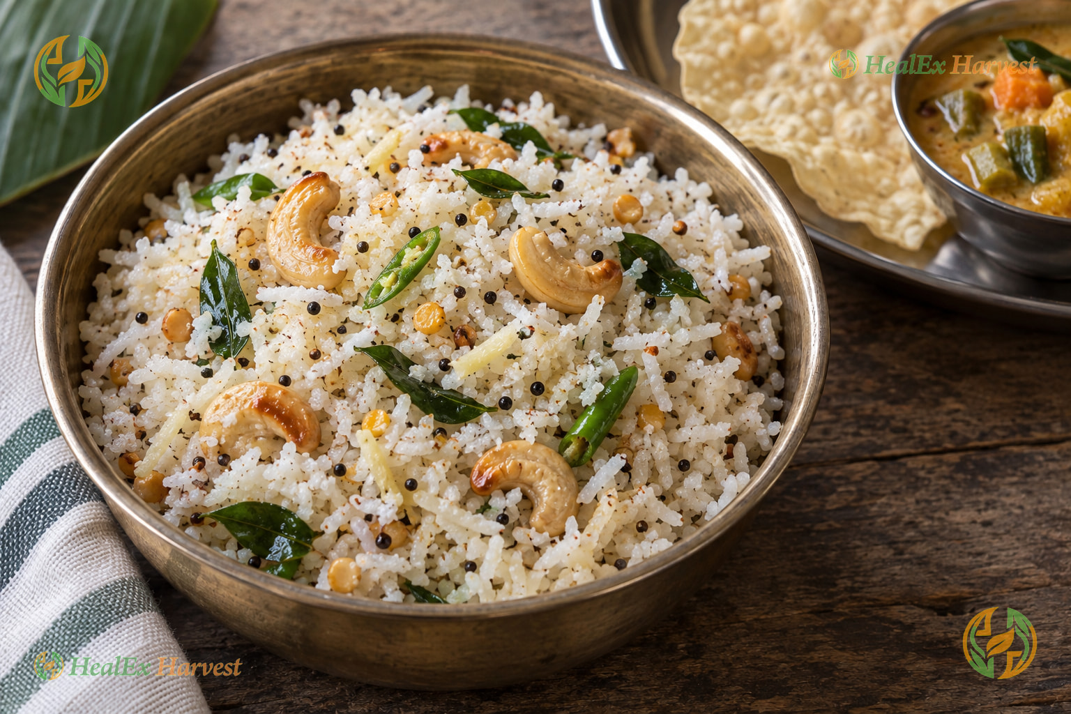 Traditional Thengai Sadam (Fragrant Coconut Rice with Ghee & Cashews)